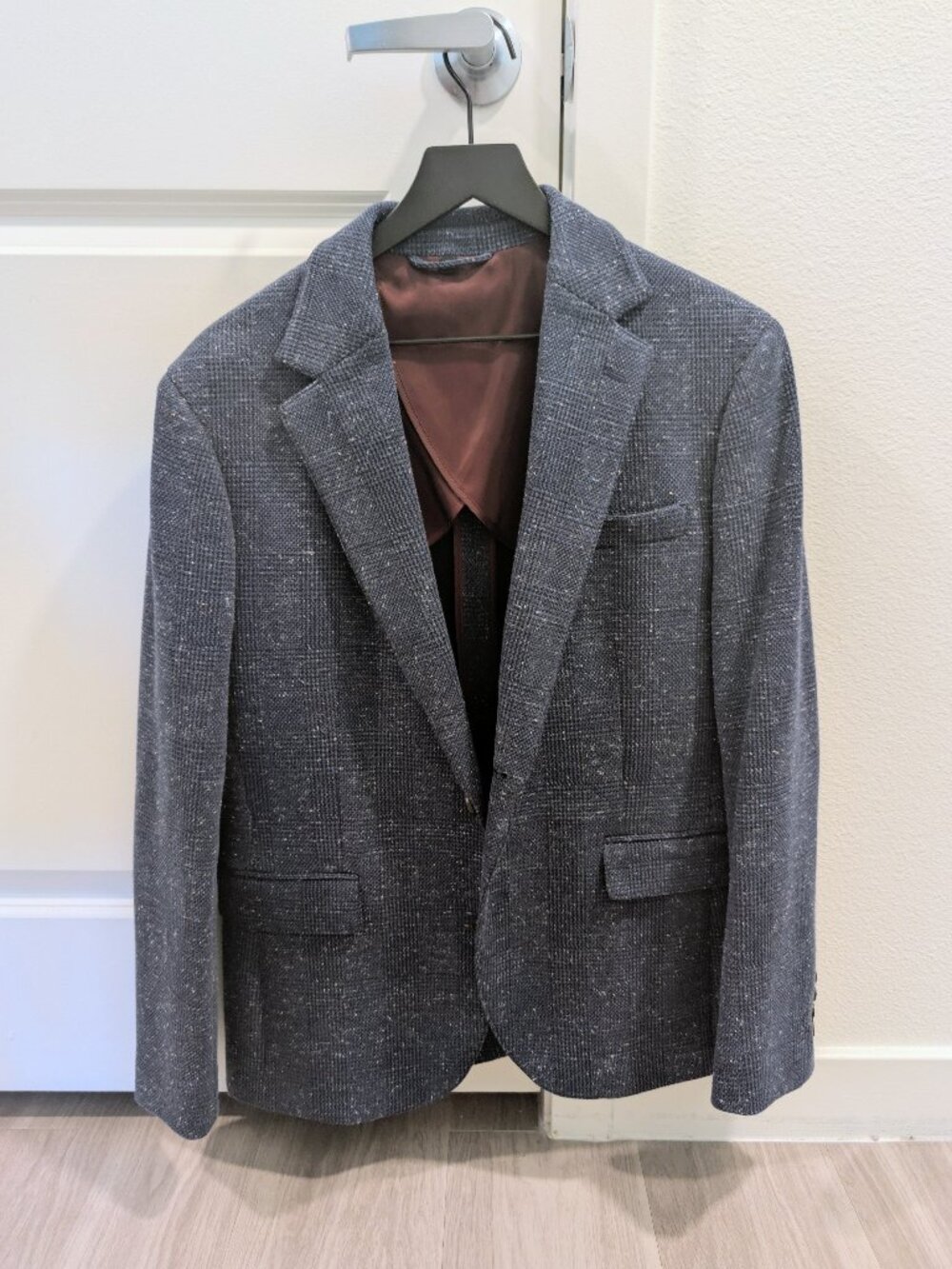 Bonobos Jetsetter Knit Blazer Navy Donegal Glen Plaid 38S Athletic NWT $450